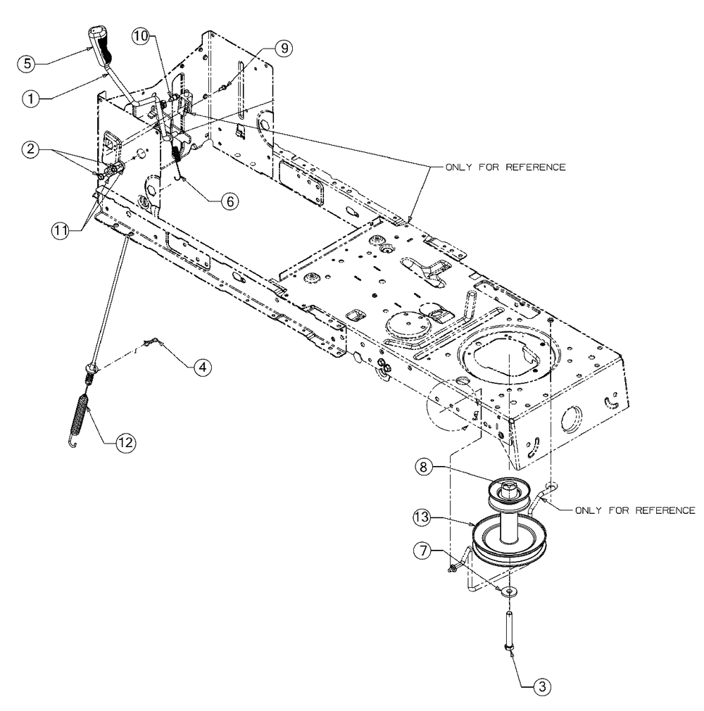 Manual Pto Diagram and Parts List for 13BB77SS345 2023 Yard Machines Lawn Tractor